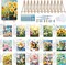 16-Pack Pre-Drawn Canvas Paint Kit for Adults – 8x10 Preprinted Framed Paint and Sip Party Supplies with Easels, Brushes, Palettes, and Aprons (Garden Theme, 16 Sets)